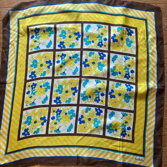 Echo vintage floral print silk scarf - Picture 1 of 3